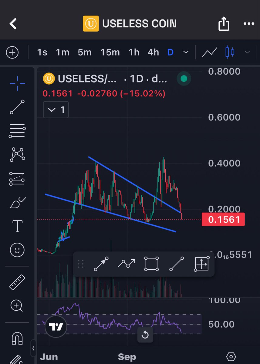 Unfortunately the sad reality is that $USELESS has dipped to where I predicted it to drop to

Now will it dump further?

Based on its trajectory and how little buying resistance is forming following $SOL but on a far more volatile scale.

We’re probably gonna see it touch under
