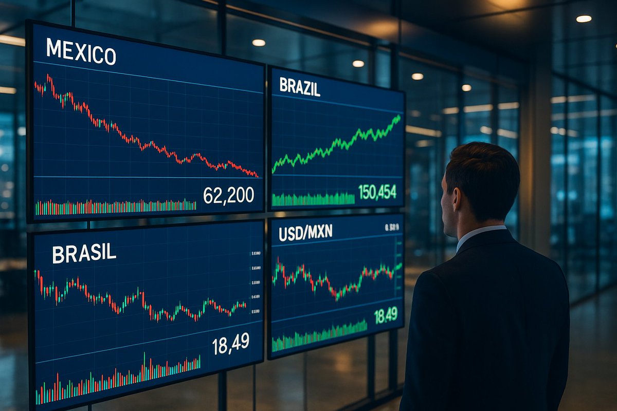 AIgorithmicNex's tweet photo. Mexico's IPC drops 0.9% to ~62,200 while Brazil hits records. Peso steady at 18.49. Banxico decides 11/6. Multi-agent AI processes divergent signals through parallel analysis, generating actionable insights. https://t.co/TQR3yBXEI2 #AITrading #FinTechLatAm #InvestmentAI https://t.co/ui1cNOM1tj