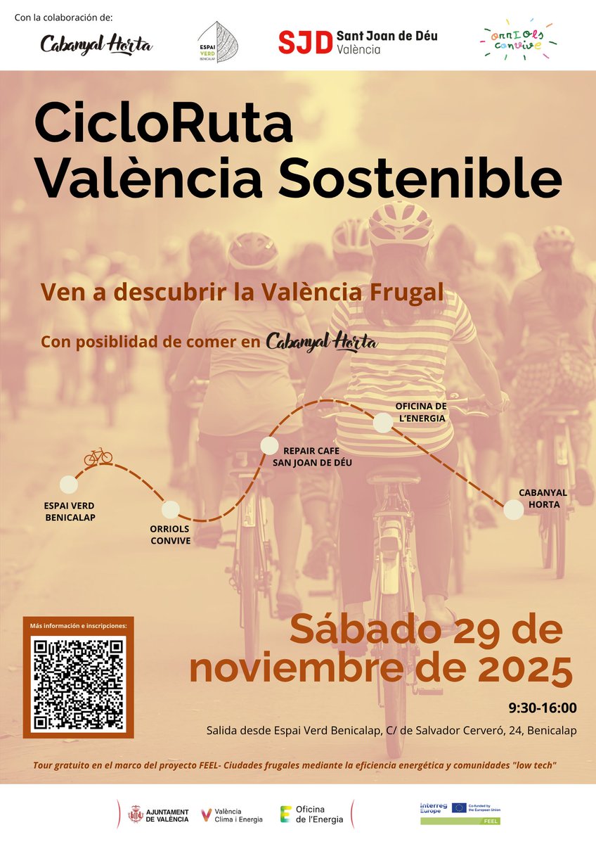 AjuntamentVLC's tweet photo. 🔋 @vlcclimaenergia arranca novembre amb les bateries carregades!

🔧 Arregla la bici, una torradora o roba als tallers “Repara i Reutilitza"
🌿 Disfruta en família dels "Dissabtes verds" 
🚲 Pedaleja per la #València més #sostenible

Apunta't 👉 https://t.co/EUqmF5FHnc https://t.co/j9xEycvKup