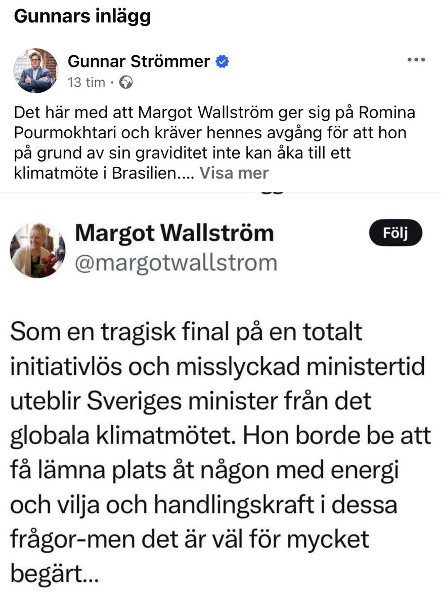 När graviditet blir ett miljöhot. Enligt Margot.

#jämställdhet2025 #margotmoment #dubbelmoral