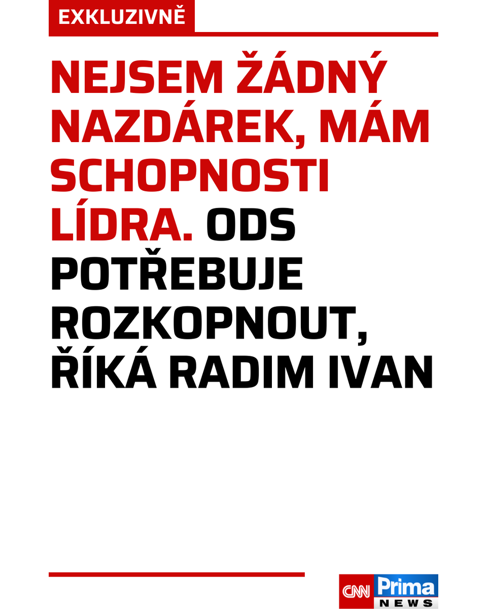Kandidatura na předsedu ODS není jen protest, mám lídrovské schopnosti a vizi, kam stranu posunout, líčí v otevřeném rozhovoru s <a href="/BohuslavovaR/">Renáta Bohuslavová</a> pro CNN Prima NEWS sebevědomě mladý ostravský politik ODS <a href="/radim_ivan_57/">Radim Ivan 🇨🇿➕</a>. Rozhovor ZDE: cnn.iprima.cz/radim-ivan-490…