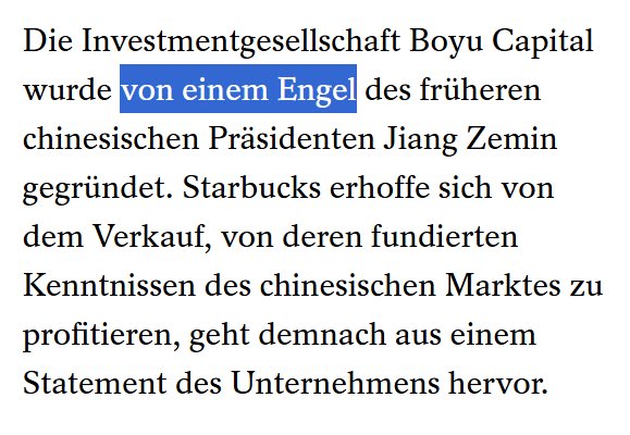 In #China ist vieles möglich, aber dass Engel Investmentfirmen gründen, gehört wohl ins Reich der Fabel … Danke für diesen ungewollten Lacher, ⁦<a href="/derspiegel/">DER SPIEGEL</a>⁩.