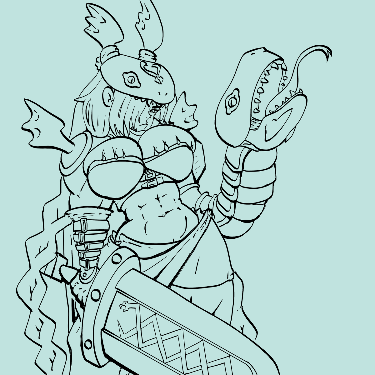 Radecreep's tweet photo. may recolor this bc unhappy with the colors but here's the lineart https://t.co/4NAdYu8K0o
