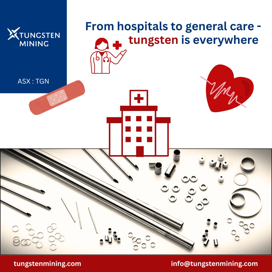 There’s a positive connection between #tungsten and #healthcare. Tungsten improves the performance, precision, visibility, and safety of imaging systems, protective shielding, interventional tools, and cutting instruments across the world #medicine #safety #health #wellness