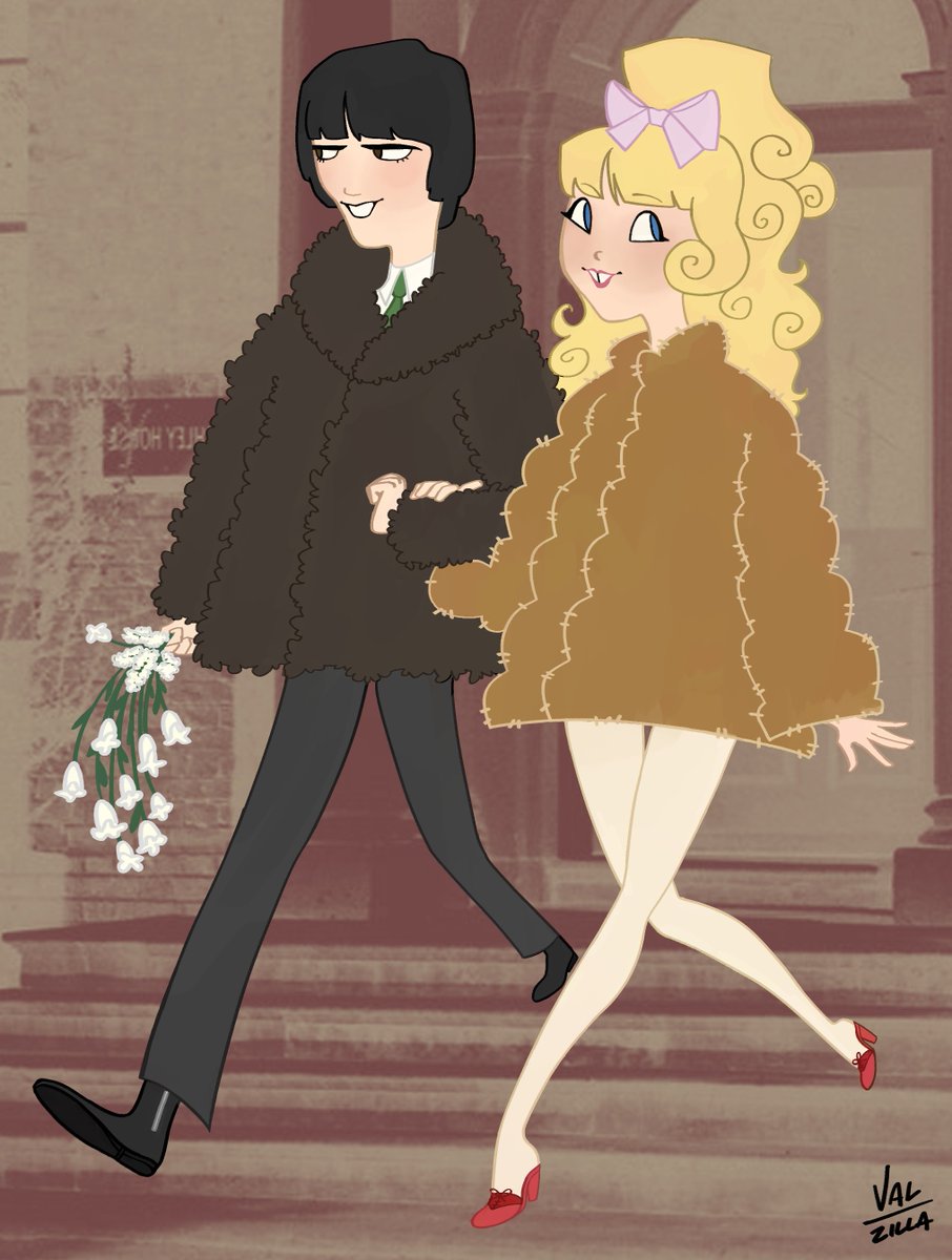 george and pattie on their wedding day