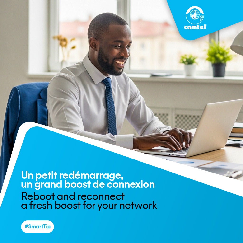 Camtelonline's tweet image. Redémarrez votre routeur une fois par semaine pour booster votre connexion ! 

#SmartTip #CAMTEL
------
Restart your router once a week to boost your connection! 

#SmartTip #CAMTEL