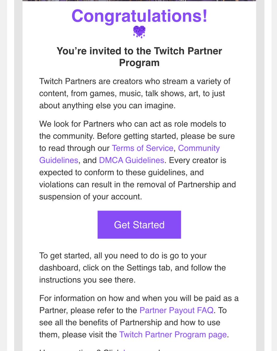 Thank you for everyone who support me theses last few months I had an email this morning and now we are partner on twitch