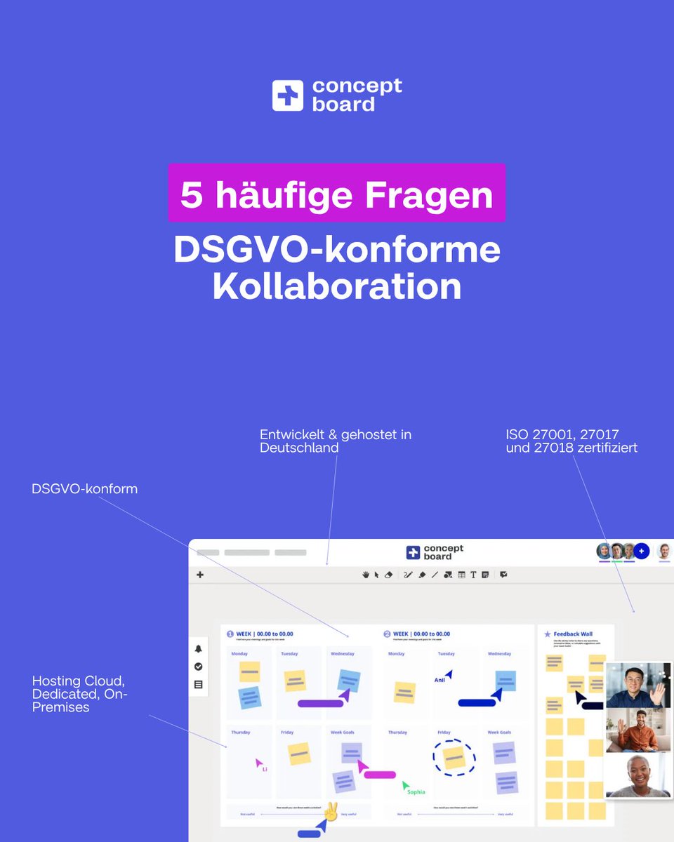 ConceptboardApp's tweet image. „Dürfen wir das überhaupt?“ – die häufigste Frage in der Verwaltung.
Ja, wenn Hosting &amp;amp; Verarbeitung in der EU erfolgen, US-Zugriffe ausgeschlossen sind und Mitarbeitende geschult werden.

Sichere Zusammenarbeit ist kein Widerspruch, sie ist ihr Fundament.