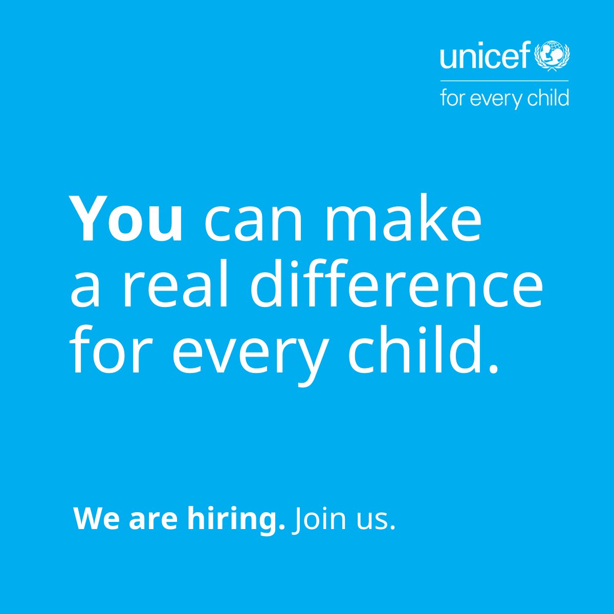 📢 New professional opportunities!

ℹ️ More info: unicef.link/3Xl6Pj6

#UNICEF #job #opportunity