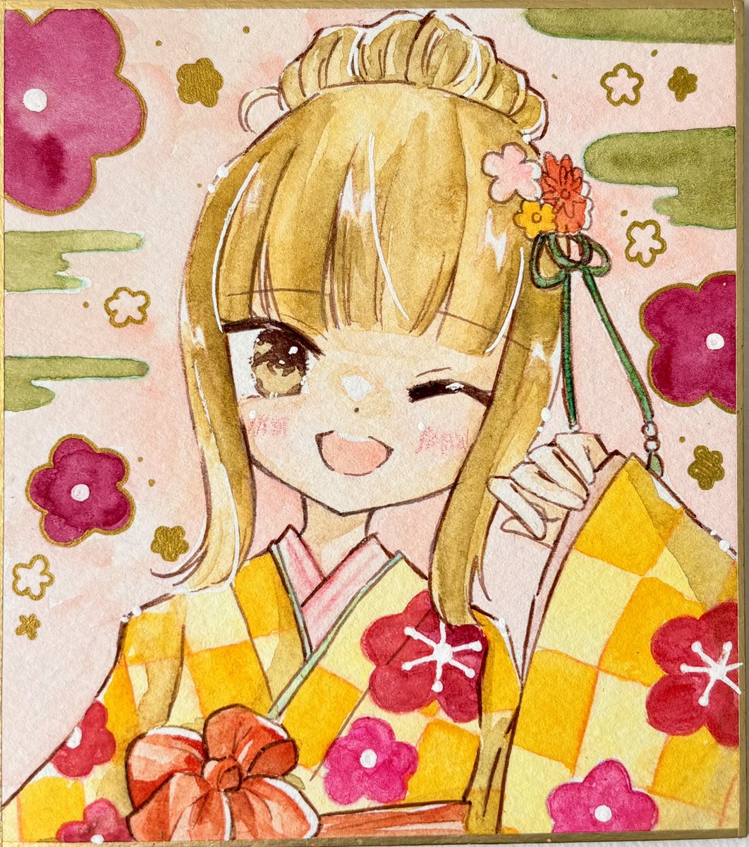 まずは晴れ着ちゃる塗った☺️
水彩久しぶりだけど楽しい🥹