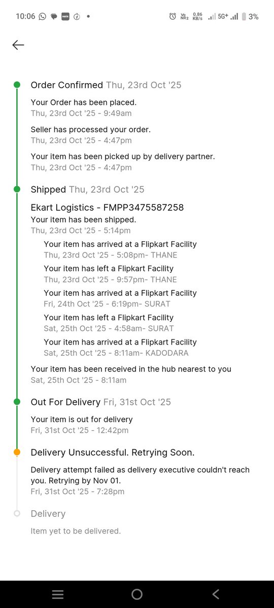 RonakSinghvi555's tweet image. I am so upset with this delivery from Flipkart. Just like the police comes after a crime, similarly these people give delivery when the mood gets over. Now I feel that it would had bought it from a local shop. #FlipkartFail #dontbuy @_Kalyan_K #delay