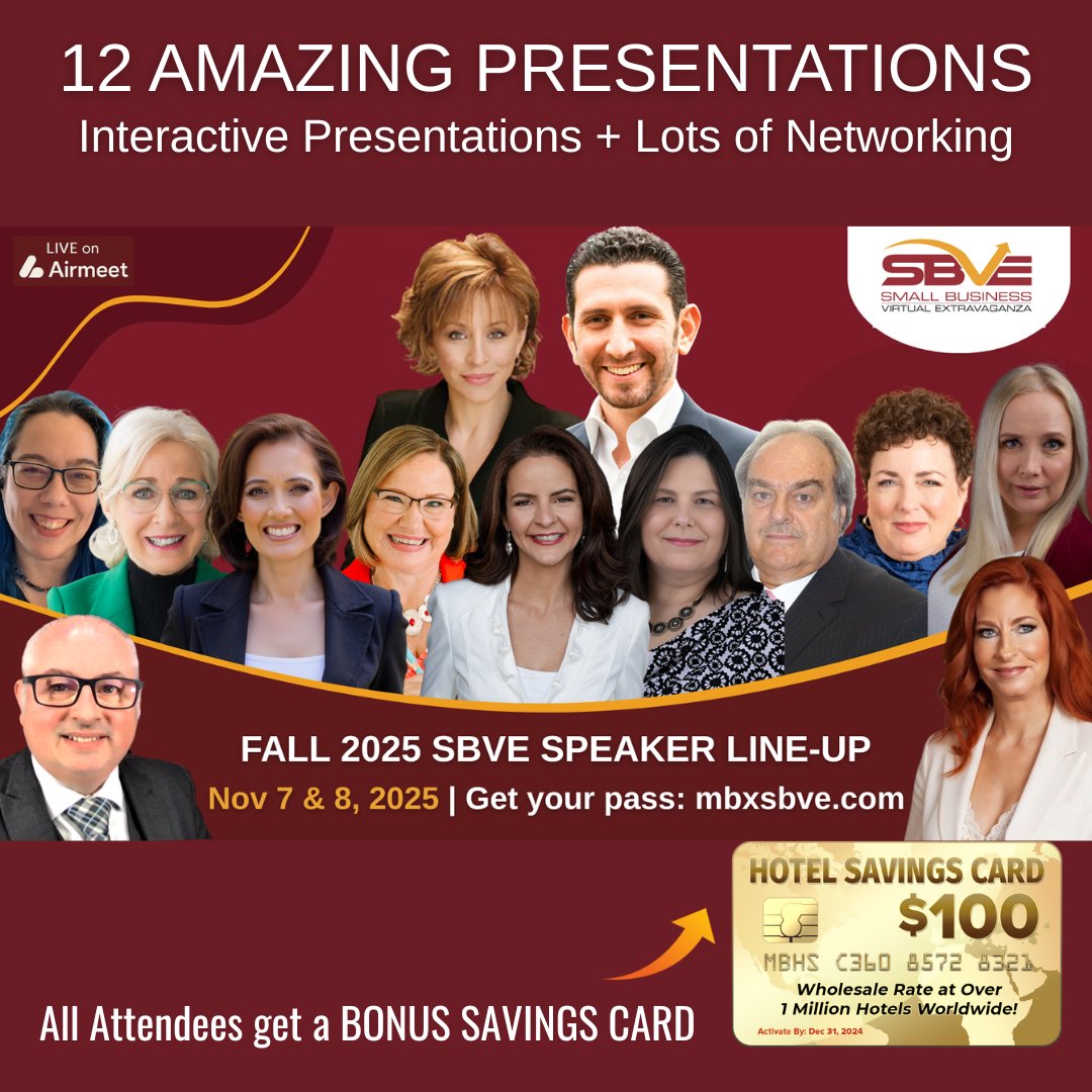 SteveGastonUK's tweet photo. 🎉 The 11th SBVE is here, and it’s unlike anything you've experienced before! 🚀

Join us for this unique opportunity to learn, engage, and grow your network from anywhere!

Go to https://t.co/m9cqgwLaLc and get your $17 ticket for FREE  when you use my Discount Code: GOCONNECT https://t.co/DwLZOLJJBS
