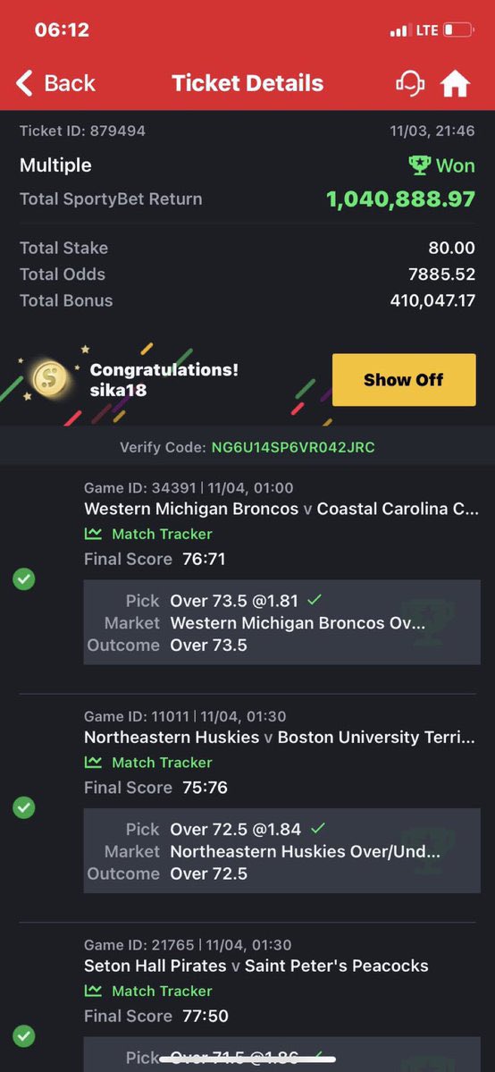 People with better stake power no dey see this kind odds lol 😂😂😂

If I catch this odds ehn 10 million or more must drop😤