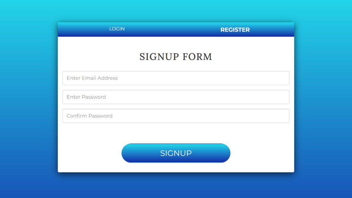 NewsDai37363262's tweet image. Login and Signup form

Video: youtu.be/iEbhQQ83MuQ

#html #HTML5 #CSS #CSS3 #webdevelopment #webdevelopers #Coding #FrontEndLove #100DaysOfCode #cssform #loginform #signupform #javascript