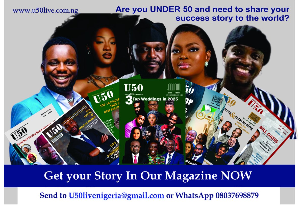 u50live's tweet photo. Let's tell the world your success story. Be bold like @Sabinus1_ ingenious like @temsbaby @funkeakindele audacious like @vdmempire and kind like @STinubu https://t.co/sVXQOOGb0x