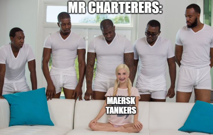 Scorpio, Torm, Norden... all are fixing out their MRs on period charters at $22-23,000/day. $ASC just fixed a 2014-build for 2y at $21,500/day.

Meanwhile, Maersk agrees to COAs at < $20k...