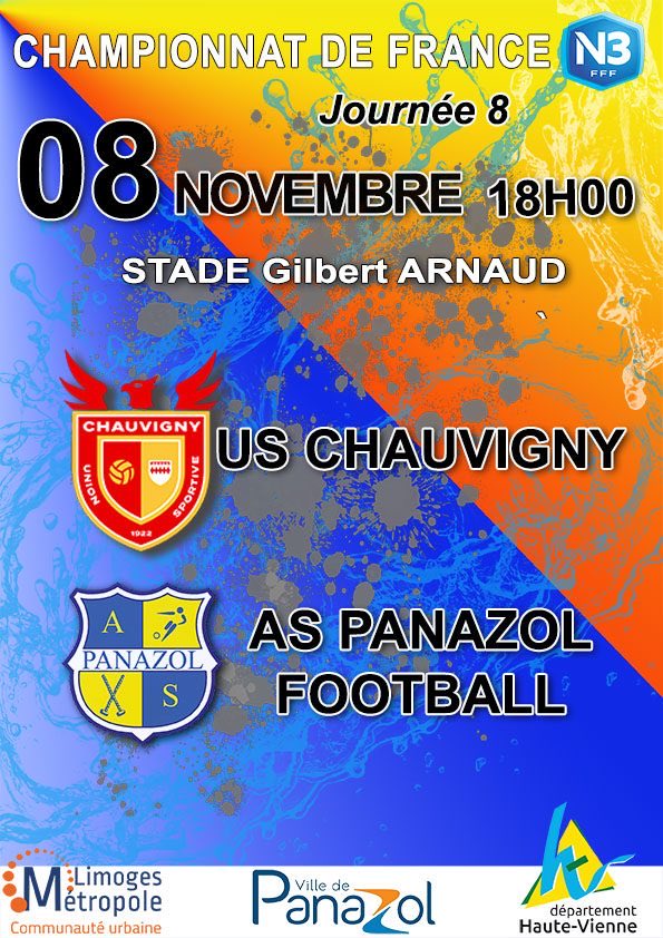 Ce samedi, c’est à Chauvigny que nos jaunes et bleus se déplacent. Informations sur l’affiche.