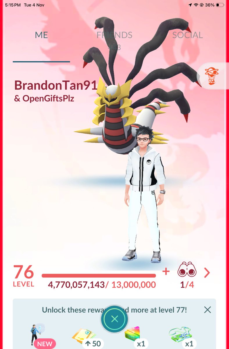Reached level 76 🤩
The 300km task was long, but had a wonderful journey clocking it 😄

#PokemonGO