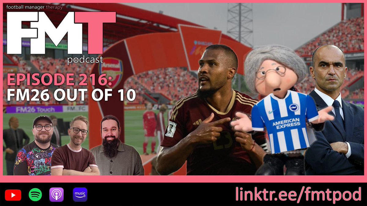 Hi gang!

FMT EPISODE 216: FM26 Out Of 10 is LIVE in all the usual places!

Advanced Access reactions, Brighton, Postman Pat &amp; dutty quizzin’ - we’ve got it all.

Listen. Laugh. Learn. Lukaku.

VIVA LA FMT!

linktr.ee/fmtpod

#FM26 #FM26beta