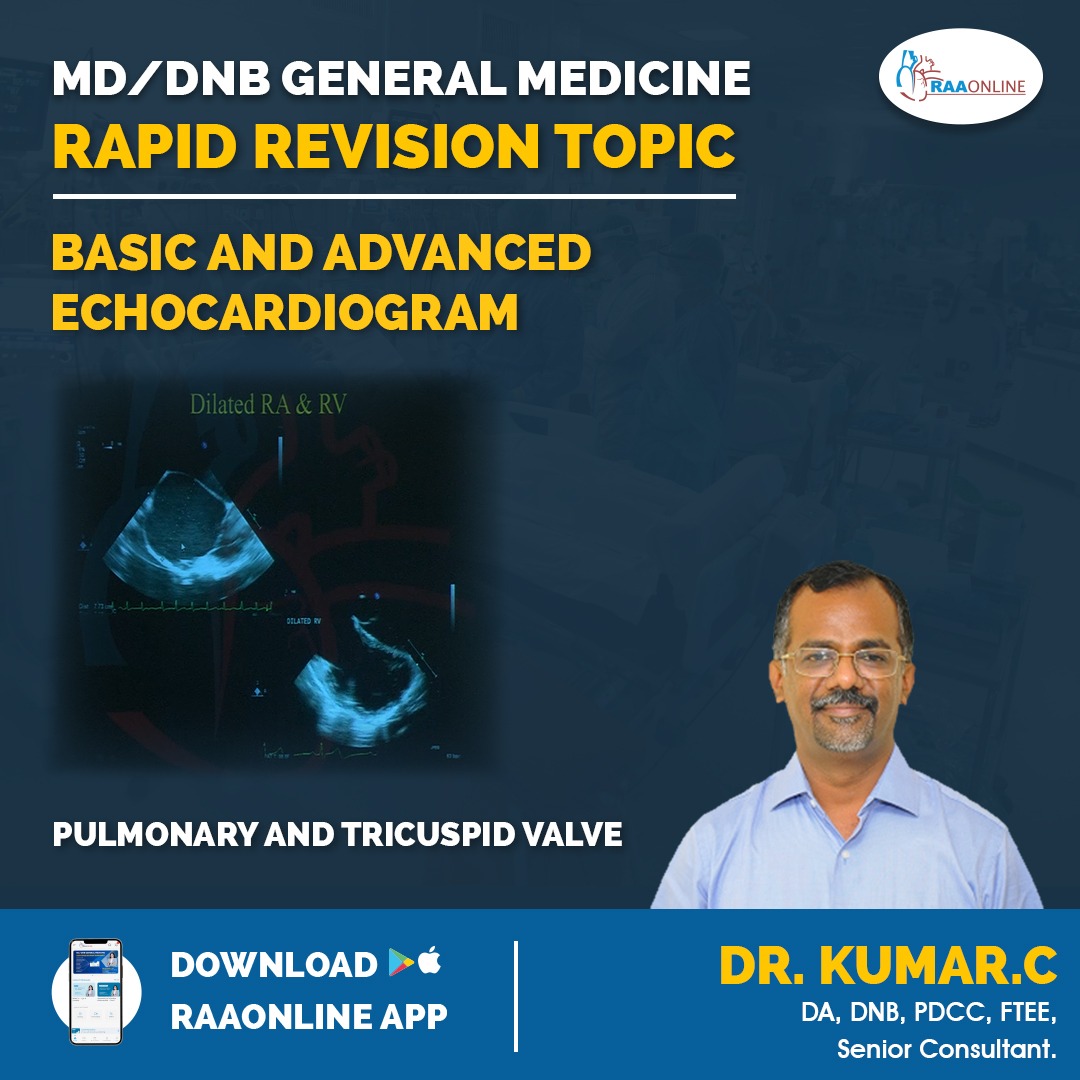Raaonline's tweet image. Rapid Revision Topics in MD/DNB General Medicine - Pulmonary and Tricuspid Valve by Dr. Kumar. C on the RAAONLINE App.
Android: play.google.com/store/apps/det…
IOS: apps.apple.com/in/app/raaonli…
Contact: +91-9994994266
#raaonline #freelecture #rapidrevision #lectureupdate #tricuspidvalve