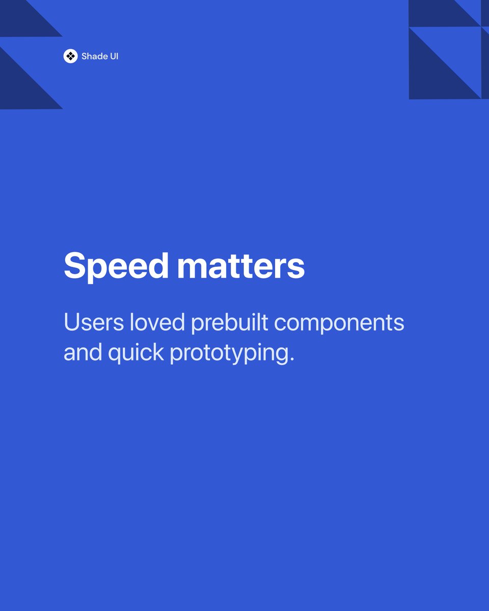 shadeuio's tweet photo. What we learned from our first 100 ShadeUI users 
- Designers want speed without losing quality
- Developers want components that just work
- Everyone wants less complexity, more clarity

We’re building ShadeUI exactly for that.
We grow because you grow. 🤍
#design https://t.co/f4iJREinYS
