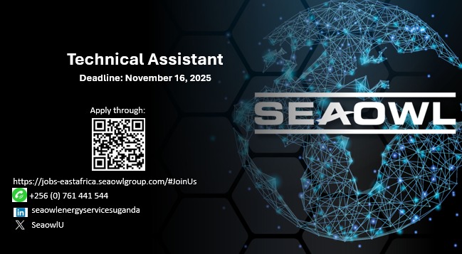 𝗝𝗢𝗜𝗡 𝗢𝗨𝗥 𝗧𝗘𝗔𝗠
#Jobs
#Opportunity
#HiringNow
#UgandaOil
jobs-eastafrica.seaowlgroup.com/#JoinUs
⚠𝗪𝗔𝗥𝗡𝗜𝗡𝗚: 𝗦𝗲𝗮𝗢𝘄𝗹 𝗘𝗻𝗲𝗿𝗴𝘆 𝗦𝗲𝗿𝘃𝗶𝗰𝗲𝘀 𝗨𝗴𝗮𝗻𝗱𝗮 𝗗𝗢𝗘𝗦 𝗡𝗢𝗧 𝗰𝗵𝗮𝗿𝗴𝗲 𝗮𝗻𝘆 𝗮𝗽𝗽𝗹𝗶𝗰𝗮𝘁𝗶𝗼𝗻, 𝗶𝗻𝘁𝗲𝗿𝘃𝗶𝗲𝘄 𝗼𝗿 𝗽𝗿𝗼𝗰𝗲𝘀𝘀𝗶𝗻𝗴 𝗳𝗲𝗲𝘀