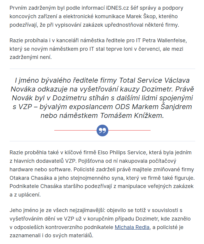 Jiri_Kheil's tweet photo. Někteří zadržení při razii ve #VZP figurovali v kauze #Dozimetr, jde o zakázky za stamiliony☝️‼️🫣
#Odemčeno #Odemknuto
Celý článek jako screen ve vlákně.🧵⤵️⤵️⤵️ https://t.co/a2P14ANoti