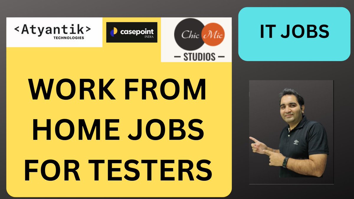 rdautomation's tweet image. youtube.com/watch?v=LkJDsL…
Testing Jobs for Experienced/Work from Home/Remote Jobs.
#tetsingjobs #qajobs #rdautomationlearning #rdtechnicallearning