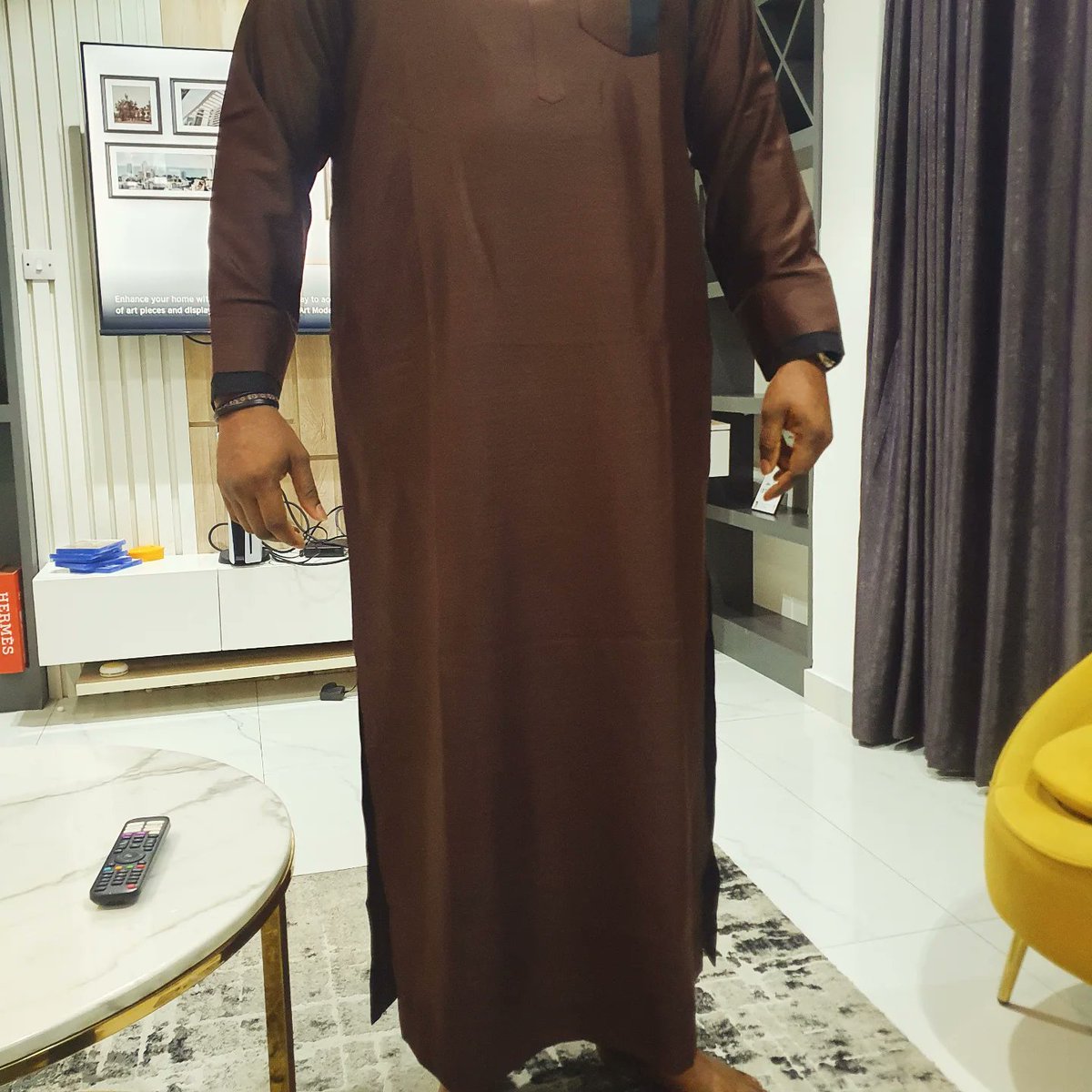 Qollars's tweet image. Qollars Long Length Chocolate 🍫 Kaftan 

#lookfresh😎