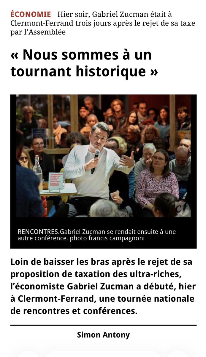 cpiresbeaune's tweet image. Présente comme 1000 personnes, à la fac d’économie : conférence de @gabriel_zucman. Réunir autant de monde lundi soir à 21h est encourageant et prometteur. Les milliardaires finiront par payer un impôt équivalent à celui payé par les français. Ce n’est qu’une question de temps !