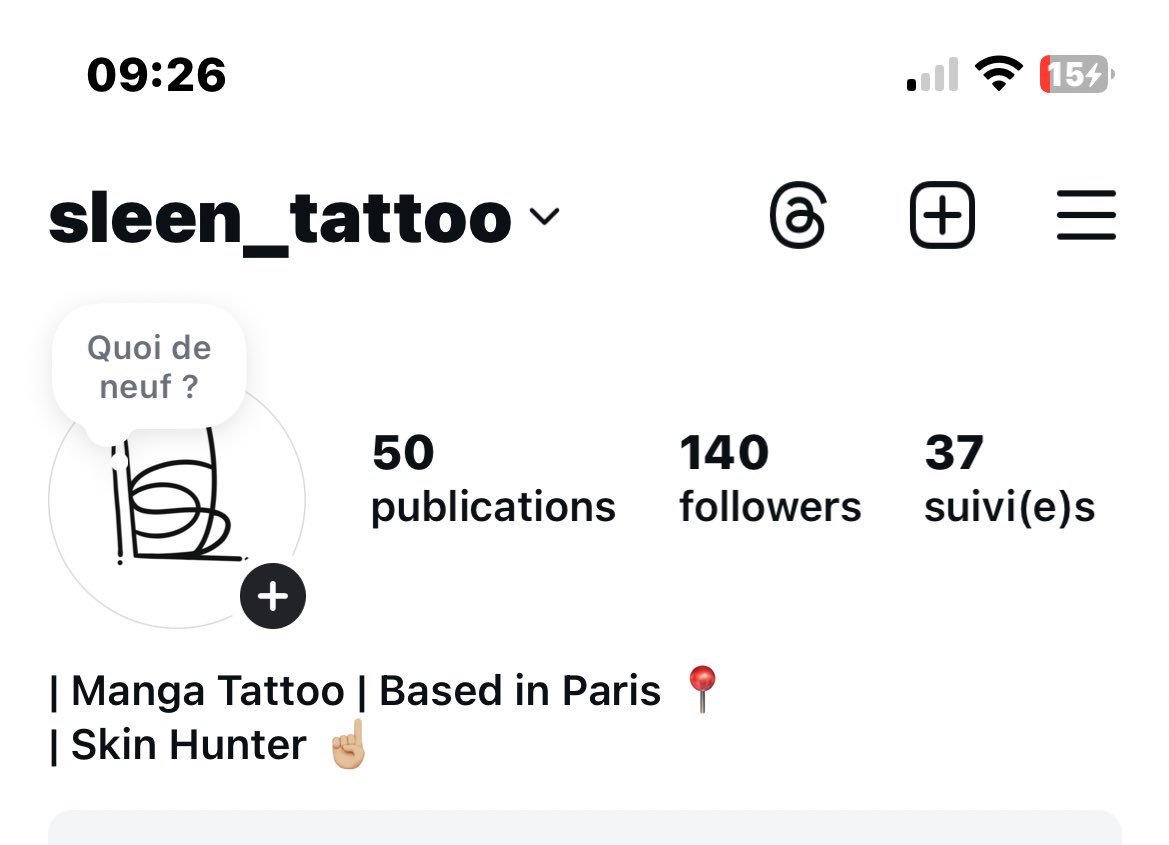Je demande jamais rien mais m’approcher des 1000 abonnés 
Ça m’aiderais bcp .. 
instagram.com/sleen_tattoo?i…