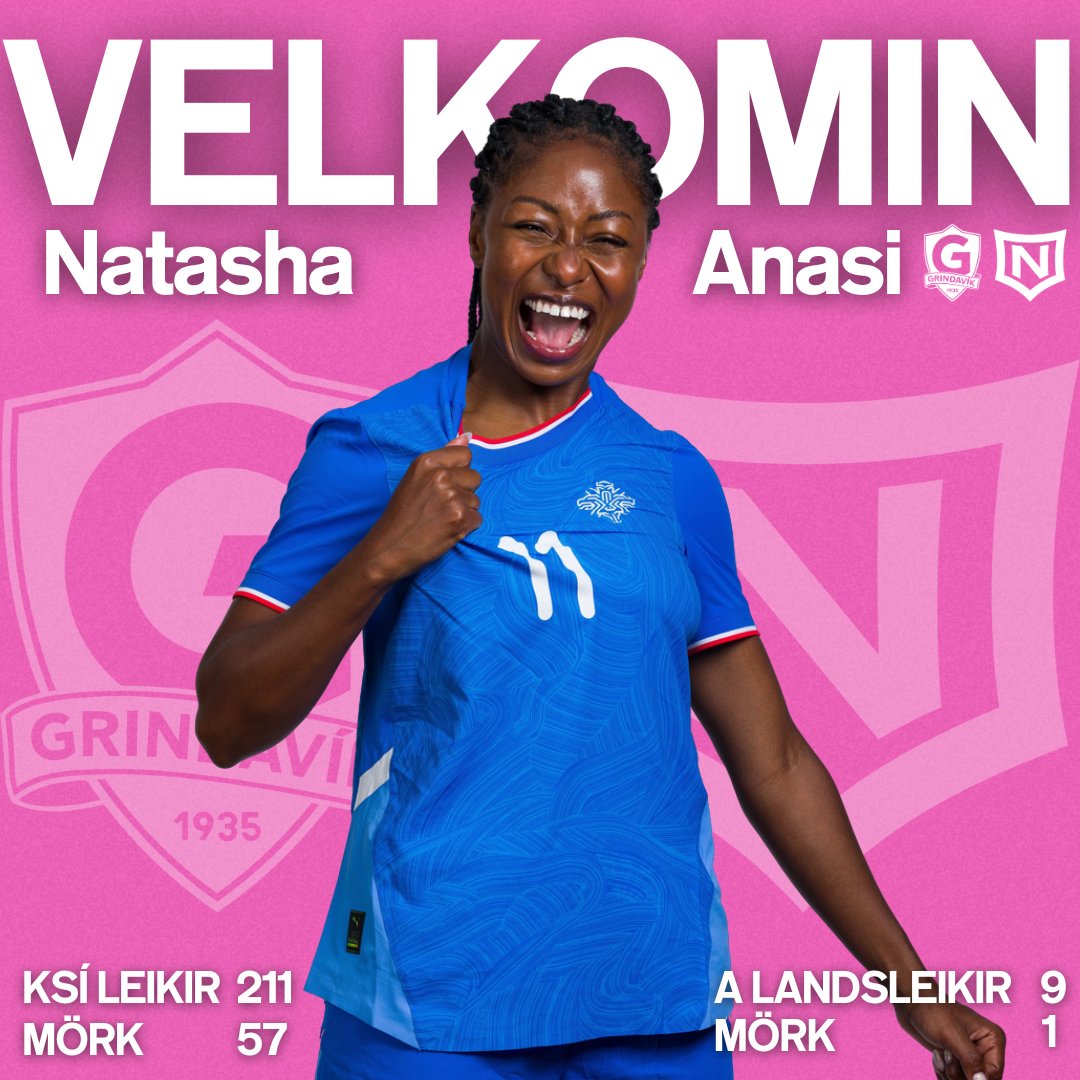 Natasha Anasi gengur til liðs við Grindavík/Njarðvík!

Natasha hefur gert samning við Grindavík/Njarðvík að leika með liðinu út árið 2026 amk.
Nánar má lesa um Natöshu og feril hennar hérna: umfn.is/natasha-anasi-…

Grindavík/Njarðvík býður Natöshu hjartanlega velkomna!