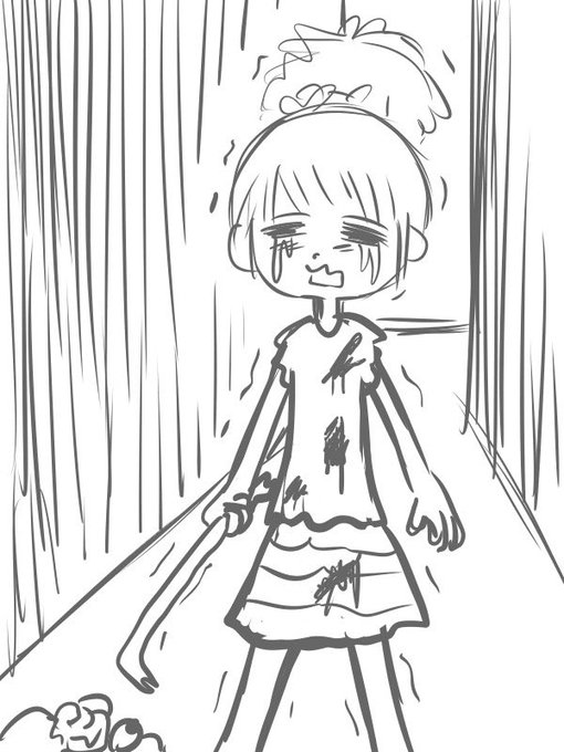 バールの様な物で変質者の頭をカチ割ったら大好きなお兄ちゃんだった妹の図。
#落書き 