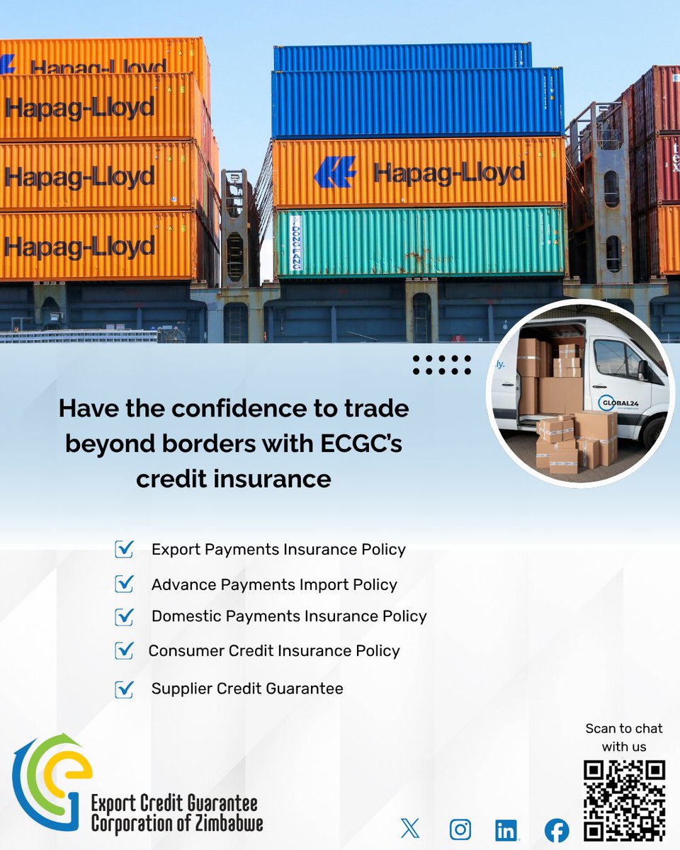 Be bold and Trade beyond borders.
<a href="/credit_export/">Export Credit Corporation Of Zimbabwe</a> 's Credit Insurance gives you the confidence to explore new markets without fear.