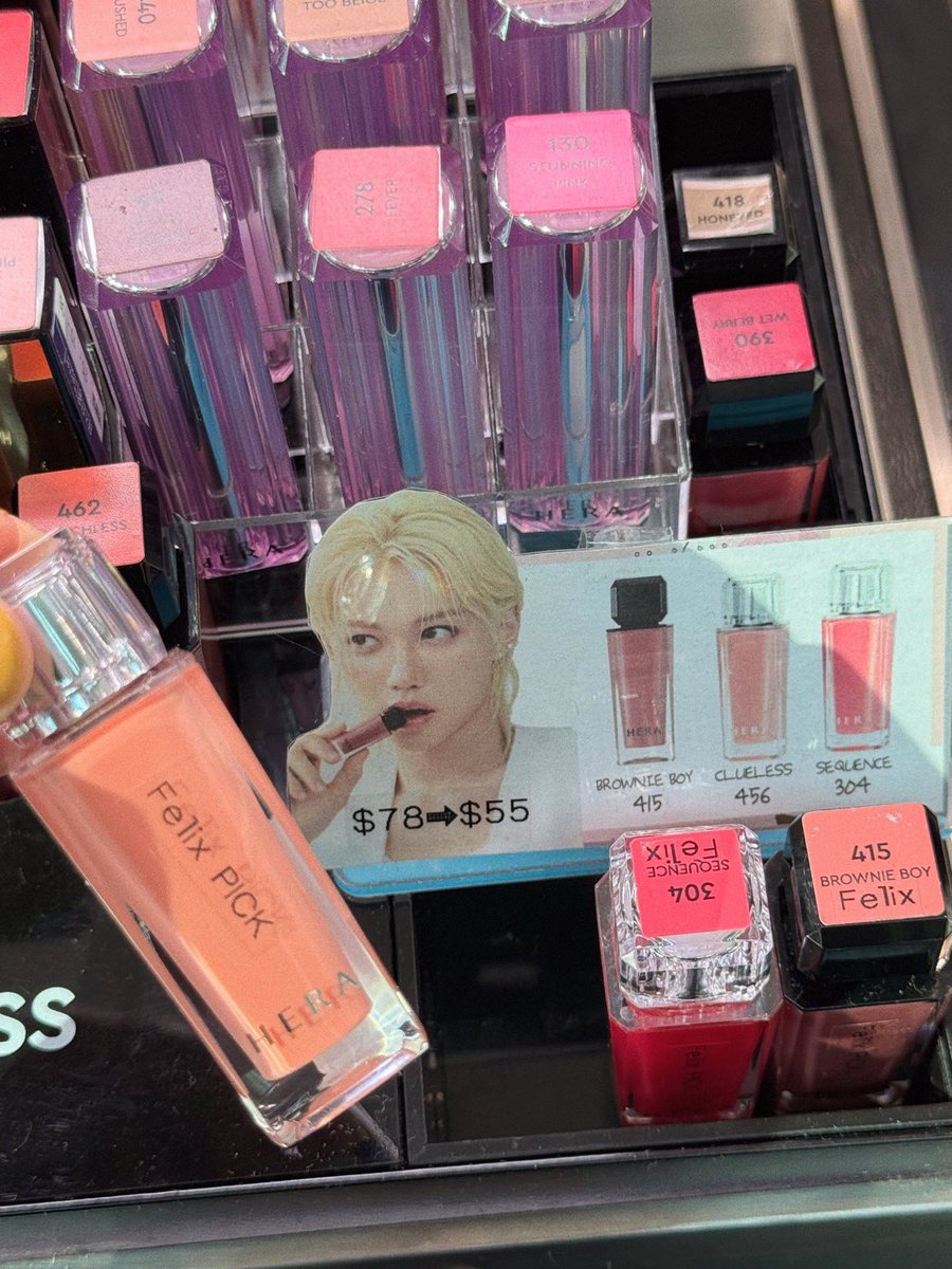 HERA’s 415 Brownie Boy Gloss as well as the Sensual Fitting Glow Tint in 456 Clueless &amp; 304 Sequence shades that #FELIX used for his viral 2025 TMA look are now Sold as a set in HERA’s offline stores

#FELIXxHERA