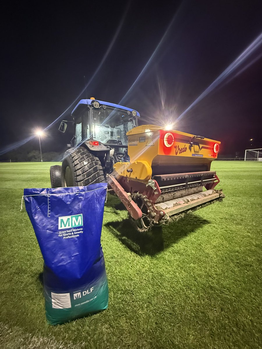 GornalAyWe's tweet photo. Pitch maintenance under the lights🤩
Last night the whole pitch was
de-compacted, over seeded and fertilised as we prepare to enter the winter months!
Thanks to @DPH_Groundcare for their help on this project!
#PeacocksAyWe #ProjectCarpet https://t.co/JG98dzREMf