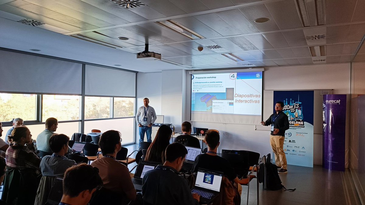 rosconspain's tweet image. En marcha en la Sala Dalí 🌊
“Explorando la Robótica Marina y Submarina con Stonefish”
Con: Salvador López (UJI) y Sebastian Realpe (UdG)
Horario: 9:30–11:30
#ROSCon2025 #ROS #UnderwaterRobotics