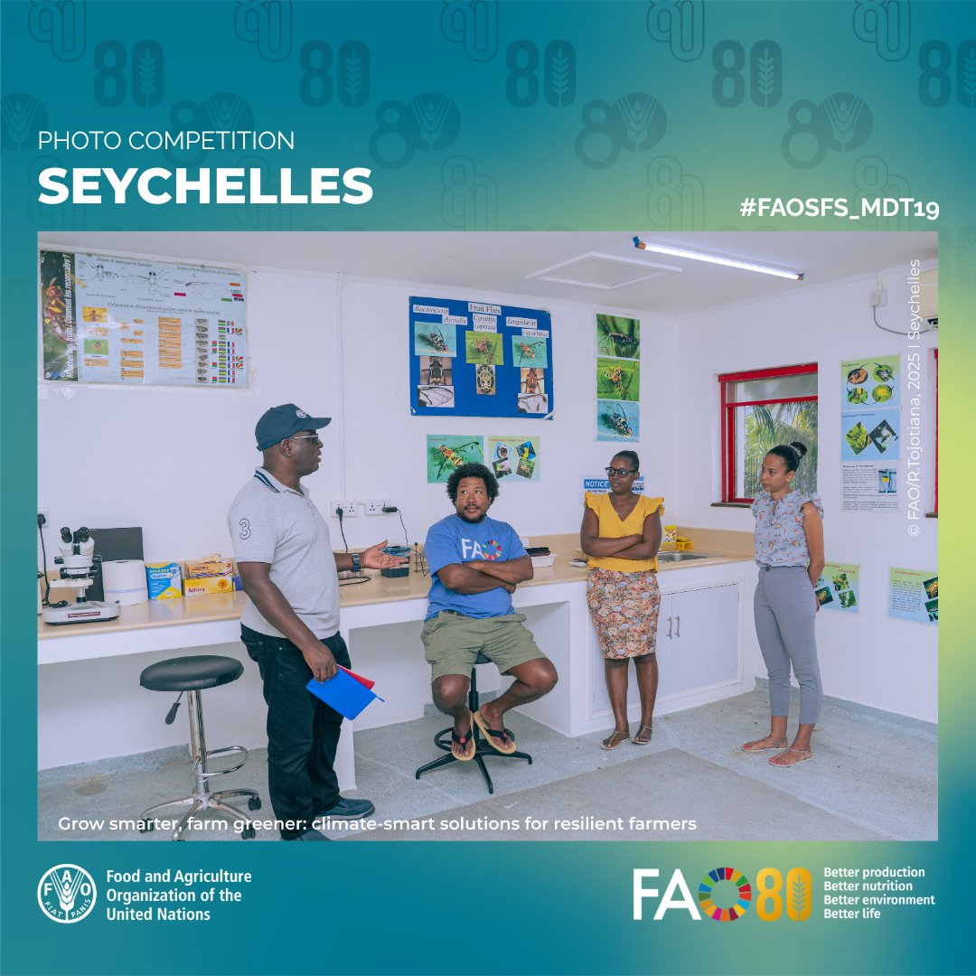 faosfsafrica's tweet photo. 📷🗳️🇸🇨
🌿Greener farming in Seychelles
 🐞Natural pest control meets vertical innovation
🌱@FAO &amp; partners promoting climate-smart agriculture

On Mahé Island, farmers are adopting eco-friendly techniques under the #IPM project—reducing chemical use, protecting biodiversity https://t.co/nRgyL26ww1