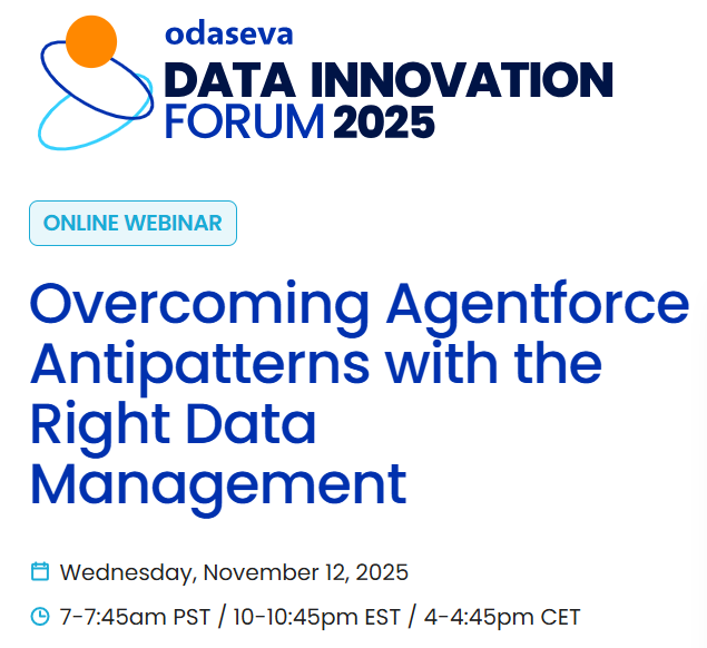 sharoneesl's tweet image. Join us as we discuss the five most common Agentforce anti-patterns to help you design smarter and safer AI Agents.

Register Now: go.odaseva.com/wb-2025-11-12-… 

#DataInnovationForum #Salesforce #Odaseva #DataSecurity #EnterpriseData #Innovation
