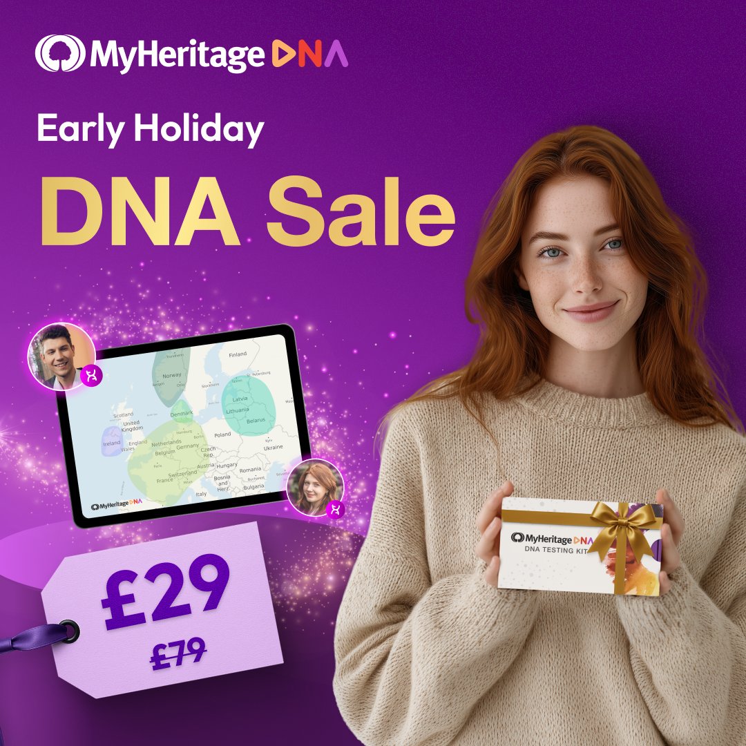 🎁 Early shoppers, this one’s for you!
£29 DNA kits — the perfect holiday gift.
🧬 myheritage.com/dna