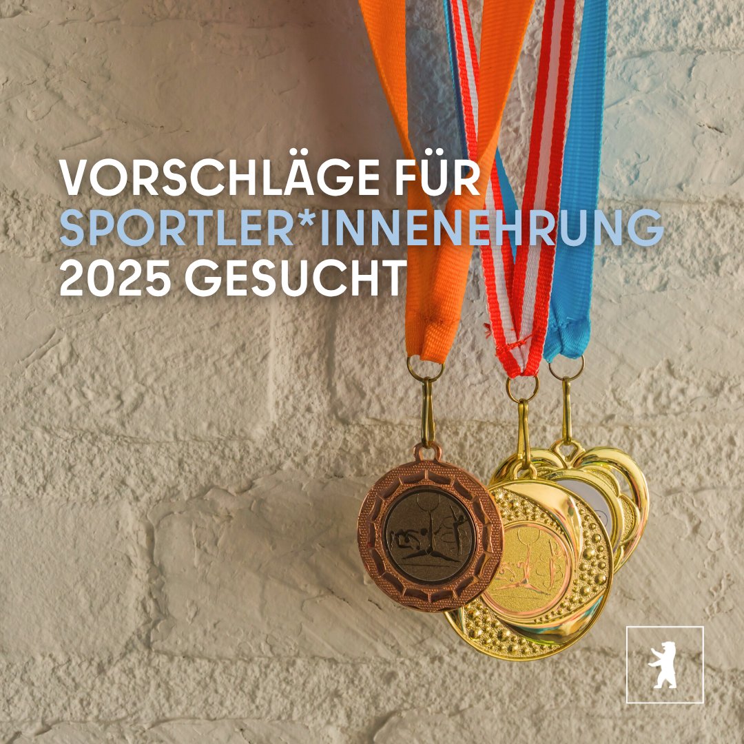 Vorschläge für die am 28.11.2025 stattfindende Sportler*innenehrung 2025 in Mitte gesucht! 🎖️ 🏆 
Alle Infos zur Anmeldung gibts hier➡️ sohub.io/0pmq