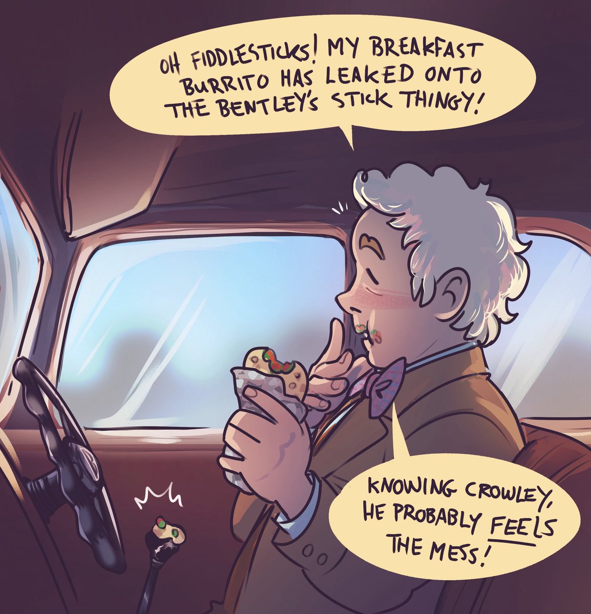 EnaBuns's tweet image. Y’all remember in season 2 when Crowley mentioned he can feel the Bentley ok so uh well-that’s what’s going on uh-when two ineffable dads love each other they-ok I’m gonna leave this here and skedaddle love you bye 🏎️
#goodomens #goodomensfanart #ineffablehusbands #slightlynsfw