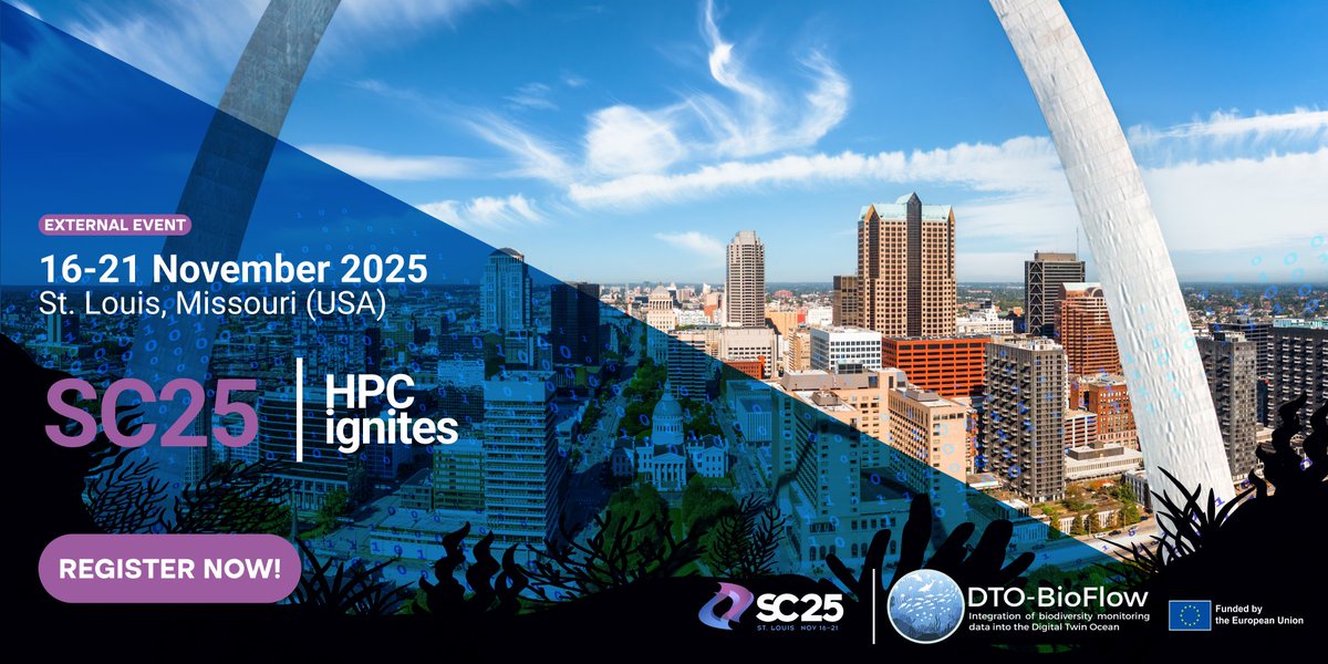 DTOBioFlow's tweet image. 🌊 We’re heading to #SC25!
📅 16–21 Nov 2025 | 📍St. Louis, Missouri 🇺🇸

📣 Visit DTO-BioFlow at the @IT4Innovations booth, showcasing our latest in #DigitalTwinOcean, #AI,  and #sustainability — plus our refreshed #ISC25 presentation.

🔗 Learn more: tinyurl.com/zakraenm