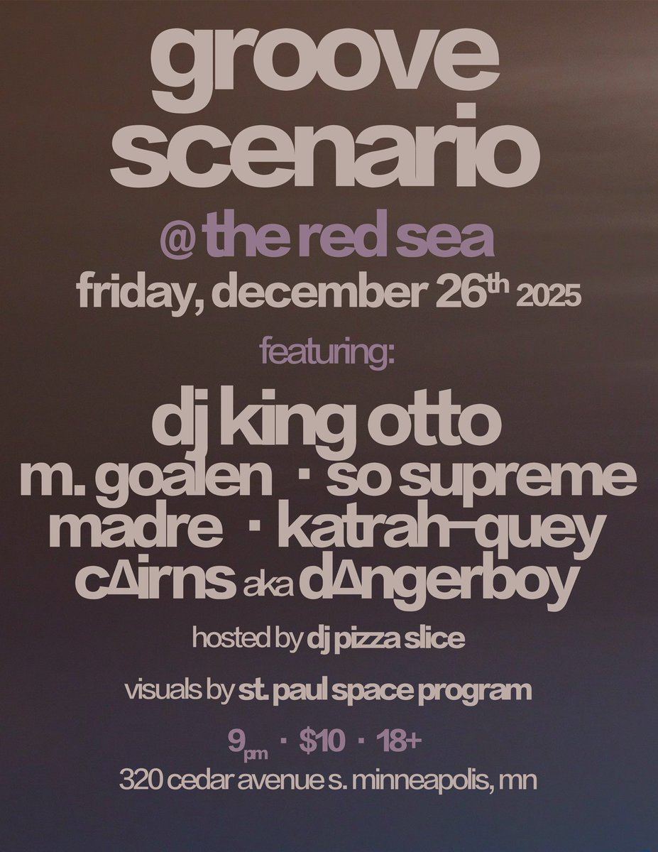 Upcoming Groove Scenario Minneapolis shows for the rest of the year :)