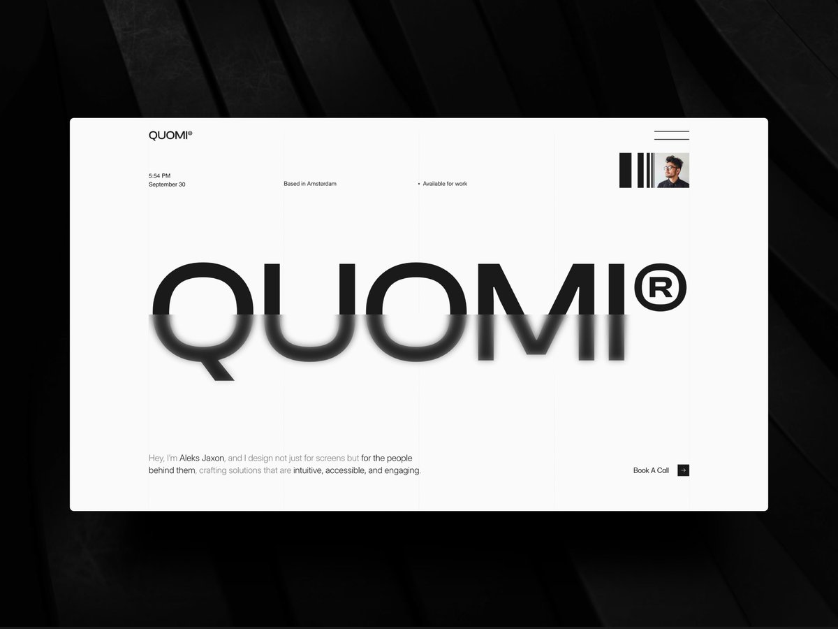 CristianMielu's tweet image. Space gives clarity. Structure gives confidence.
Quomi brings both — a @framer portfolio with quiet intention.
Free for now → framer.com/marketplace/te…
Comment “Quomi” and I&apos;ll DM you the remix 🔁
#FramerChallenge