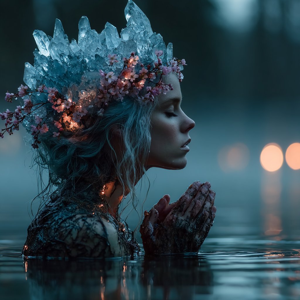 Good morning creative friends! - "Blossoms of Frost and Forgotten Gods" 🥰🌸❄️