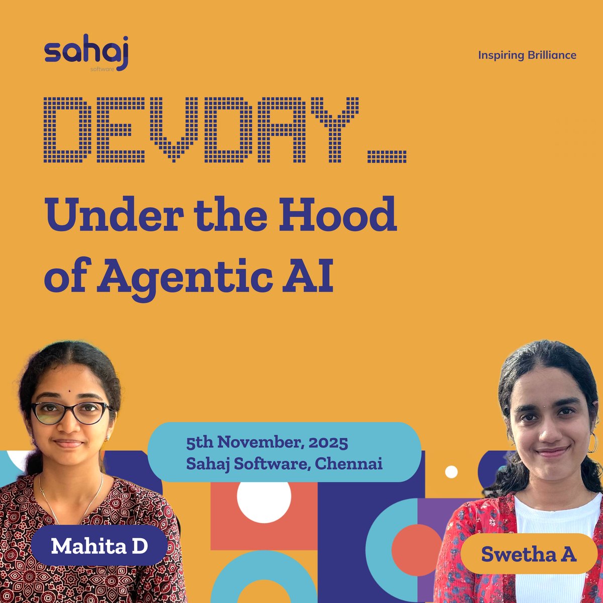 SahajSoftware's tweet image. AI is learning to think for itself 
Not just follow rules but set goals, reason &amp;amp; act.
Join Mahita D &amp;amp; Swetha A at #DevDay in #Chennai as they explore how AI #Agents reflect, adapt &amp;amp; collaborate in the real world.
Register now- sahaj.ai/events/under-t… 
@SahajSoftware
 #LLMs #tech
