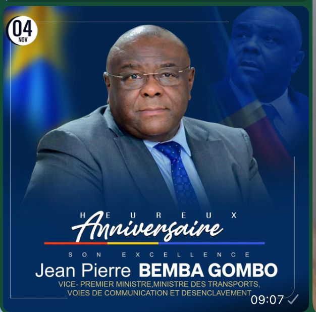 GKapwaba's tweet photo. Joyeux anniversaire, Excellence Jean-Pierre Bemba Gombo! En ce jour spécial du 4 novembre, président national du MLC et Vice-Premier Ministre en charge des Transports, que cette nouvelle année vous apporte santé, succès et inspiration pour un avenir prospère et uni.
#MLC #JPBEMBA https://t.co/CC3t1KeJ49