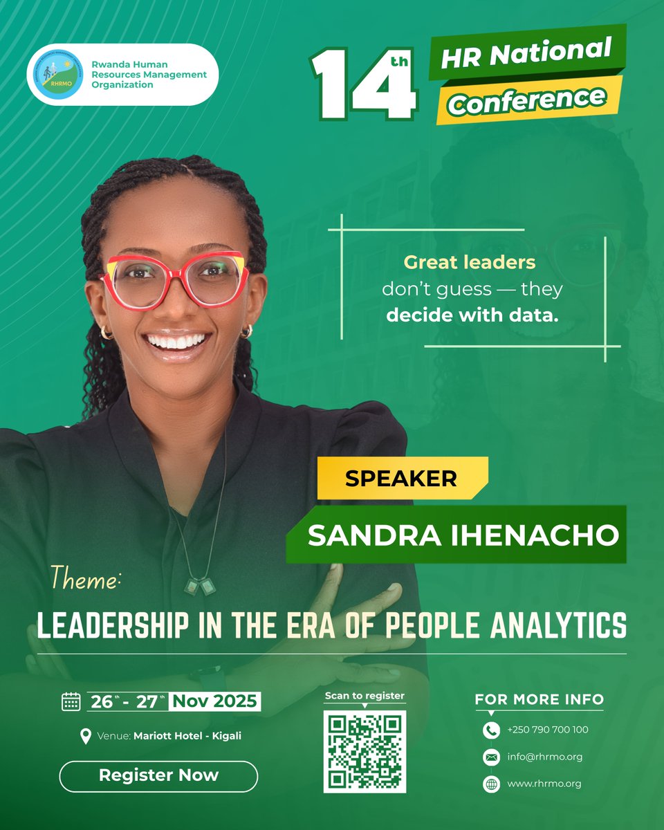 Speaker Spotlight: Sandra Ihenacho (The Oracle)
CEO, M.Bryan Consulting | Africa’s voice on Training Transfer Effectiveness
Learn how data transforms leadership &amp; learning at the #HRConference2025
📅 Nov 26–27 | 🏨 Kigali Marriott Hotel | 🎓 Certificate included
#RHRMO