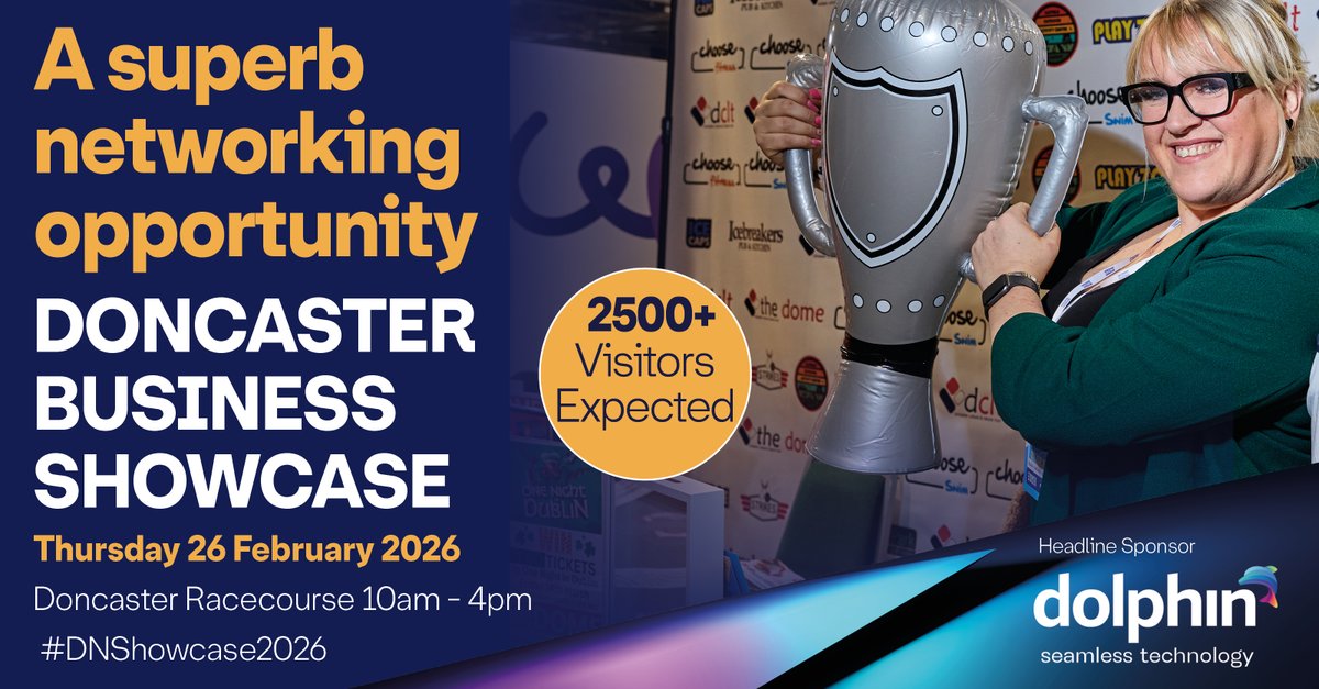 #DNShowcase2026  will be one of the best networking opportunities of the year.

BOOK YOUR STAND NOW: orlo.uk/DH4kV
Thursday 26 February 2026

Headline Sponsor: <a href="/DolphinICT/">Dolphin ICT Ltd</a>

#DoncasterisGreat #CityofDoncaster <a href="/MyDoncaster/">City of Doncaster Council</a> <a href="/SouthYorksMCA/">South Yorkshire Mayoral Combined Authority</a> <a href="/SouthYorks_Biz/">South Yorkshire Business Support</a> <a href="/VisitDoncaster/">Visit Doncaster</a>